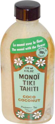 Coconut Oil, Coco Coconut, 4 fl oz (120 ml) by Monoi Tiare Tahiti-Bad, Skönhet, Kokosnötolja