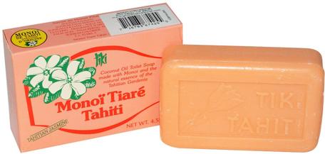 Coconut Oil Soap, Pitate (Jasmine) Scented, 4.55 oz (130 g) by Monoi Tiare Tahiti-Bad, Skönhet, Tvål