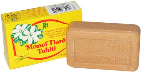 Coconut Oil Soap, Tiare (Gardenia) Scented, 4.55 oz (130 g) by Monoi Tiare Tahiti-Bad, Skönhet, Tvål
