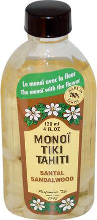 Coconut Oil, Sandalwood, 4 fl oz (120 ml) by Monoi Tiare Tahiti-Bad, Skönhet, Kokosnötolja
