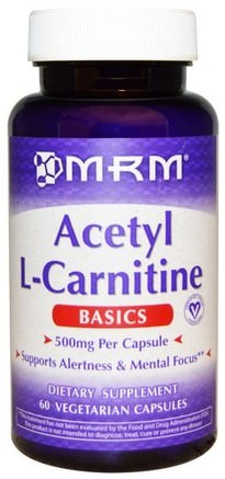 Acetyl L-Carnitine, 500 mg, 60 Veggie Caps by MRM-Kosttillskott, Aminosyror, L Karnitin, Acetyl L Karnitin