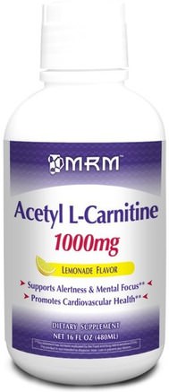 Acetyl L-Carnitine, Lemonade Flavor, 1000 mg, 16 fl oz (480 ml) by MRM-Skönhet, Anti-Åldrande, Aminosyror, L Karnitin, L Karnitinvätska