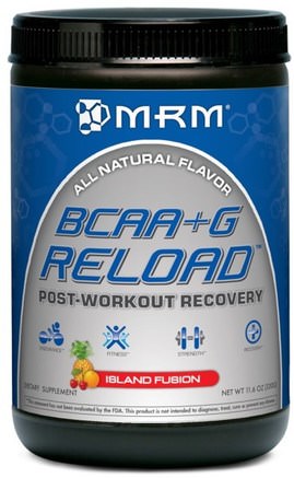 BCAA+G Reload, Post-Workout Recovery, Island Fusion, 11.6 oz (330 g) by MRM-Kosttillskott, Aminosyror, Bcaa (Förgrenad Aminosyra), Sport, Sport
