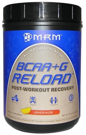BCAA + G Reload, Post-Workout Recovery, Lemonade, 29.6 oz (840 g) by MRM-Kosttillskott, Aminosyror, Bcaa (Förgrenad Aminosyra), Sport, Sport
