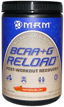 BCAA + G Reload, Post-Workout Recovery, Watermelon, 11.6 oz (330 g) by MRM-Kosttillskott, Aminosyror, Bcaa (Förgrenad Aminosyra), Sport, Sport