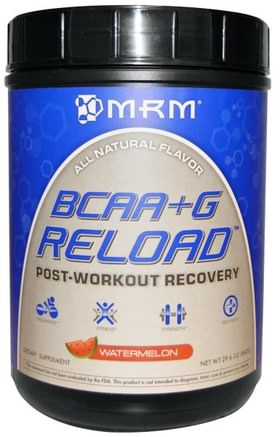 BCAA + G Reload, Post-Workout Recovery, Watermelon, 29.6 oz (840 g) by MRM-Kosttillskott, Aminosyror, Bcaa (Förgrenad Kedja Aminosyra), Sport, Muskel