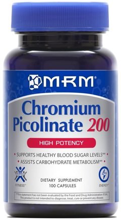 Chromium Picolinate 200, High Potency, 100 Capsules by MRM-Kosttillskott, Mineraler, Krompikolinat, Skönhet, Anti-Åldrande