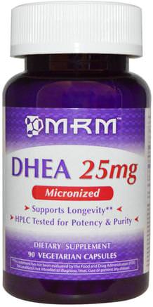 DHEA, 25 mg, 90 Veggie Caps by MRM-Kosttillskott, Pregnenolon, Dhea