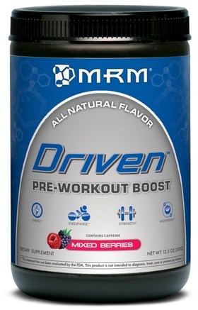 Driven, Pre-Workout Boost, Mixed Berries, 12.3 oz (350 g) by MRM-Sport, Träning