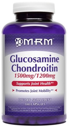 Glucosamine Chondroitin, 1500 mg/1200 mg, 180 Capsules by MRM-Kosttillskott, Glukosamin Kondroitin, Hälsa, Ben, Osteoporos, Gemensam Hälsa