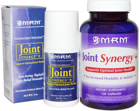 Joint Synergy + Roll-On, Value Pack, 120 Capsules and 2 oz Roll-On by MRM-Kosttillskott, Havs Gurka, Ben, Osteoporos