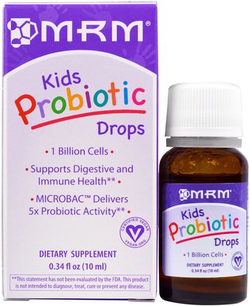 Kids Probiotic Drops, 0.34 fl oz (10 ml) by MRM-Kosttillskott, Probiotika, Probiotika För Barn