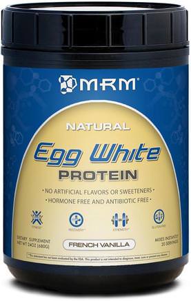 Natural Egg White Protein, French Vanilla, 24 oz (680 g) by MRM-Kosttillskott, Protein, Äggvitt Protein