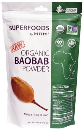 Organic Baobab Powder, 8.5 oz (240 g) by MRM-Kosttillskott, Antioxidanter, Superfoods