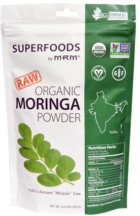 Organic Moringa Powder, 8.5 oz (240 g) by MRM-Örter, Moringa