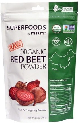 Organic Red Beet Powder, 8.5 oz (240 g) by MRM-Kosttillskott, Antioxidanter, Betorpulverrot