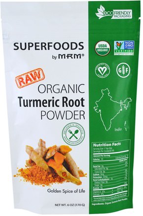 Raw, Organic Turmeric Root Powder, 6 oz (170 g) by MRM-Kosttillskott, Antioxidanter, Curcumin