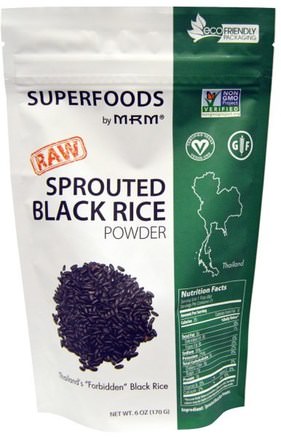 Superfoods, Sprouted Black Rice Powder, RAW, 6 oz (170 g) by MRM-Kosttillskott, Superfoods