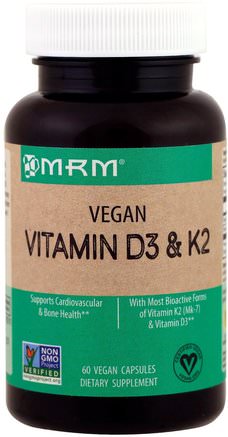 Vegan Vitamin D3 & K2, 60 Vegan Capsules by MRM-Vitaminer, Vitamin D3