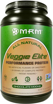 Veggie Elite, Performance Protein, Chocolate Mocha, 2.4 lbs (1.110 g) by MRM-Sport, Sport, Protein