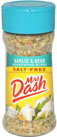 Garlic & Herb Seasoning Blend, Salt-Free, 2.5 oz (71 g) by Mrs. Dash-Mat, Kryddor Och Kryddor