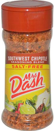 Southwest Chipotle Seasoning Blend, Salt-Free, 2.5 oz (71 g) by Mrs. Dash-Mat, Kryddor Och Kryddor