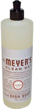 Liquid Dish Soap, Lavender Scent, 16 fl oz (473 ml) by Mrs. Meyers Clean Day-Hem, Diskmaskin, Diskmedel