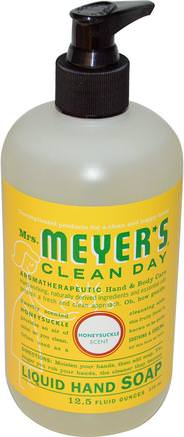 Liquid Hand Soap, Honeysuckle Scent, 12.5 fl oz (370 ml) by Mrs. Meyers Clean Day-Bad, Skönhet, Tvål