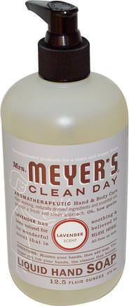 Liquid Hand Soap, Lavender Scent, 12.5 fl oz (370 ml) by Mrs. Meyers Clean Day-Bad, Skönhet, Tvål