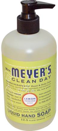 Liquid Hand Soap, Lemon Verbena Scent, 12.5 fl oz (370 ml) by Mrs. Meyers Clean Day-Bad, Skönhet, Tvål