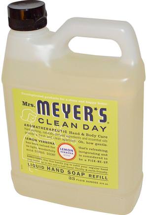 Liquid Hand Soap Refill, Lemon Verbena Scent, 33 fl oz (975 ml) by Mrs. Meyers Clean Day-Bad, Skönhet, Tvål, Påfyllnad
