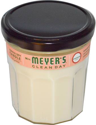 Scented Soy Candle, Geranium Scent, 7.2 oz by Mrs. Meyers Clean Day-Bad, Skönhet, Ljus