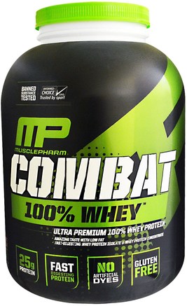 Combat 100% Whey Protein, Chocolate Milk, 80 oz (2269 g) by MusclePharm-Kosttillskott, Vassleprotein, Muskel