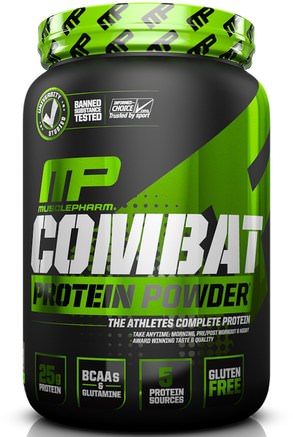 Combat, Protein Powder, Chocolate Milk, 32 oz (907 g) by MusclePharm-Kosttillskott, Protein