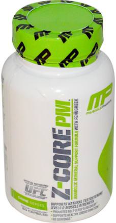 Z-Core PM, Anabolic Mineral Support Formula, with Fenugreek, 60 Capsules by MusclePharm-Sport, Sport, Män, Testosteron