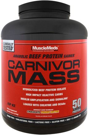Carnivor Mass, Chocolate Peanut Butter, 6 lbs (2.744 g) by MuscleMeds-Kosttillskott, Protein