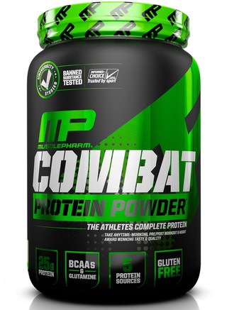 Combat, Protein Powder, Vanilla, 32 oz (907 g) by MusclePharm-Kosttillskott, Protein