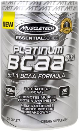 Platinum BCAA 8:1:1, 200 Caplets by Muscletech-Sporter