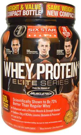 Six Star Pro Nutrition, Whey Protein Plus, Elite Series, Triple Chocolate, 2.00 lbs (907 g) by Six Star-Kosttillskott, Vassleprotein, Sport