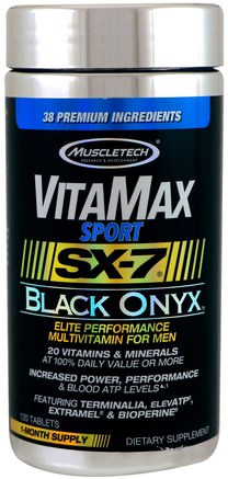 VitaMax Sport, SX-7, Black Onyx, For Men, 120 Tablets by Muscletech-Viktminskning, Kost, Sport