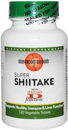 Super Shiitake, 120 Veggie Tabs by Mushroom Wisdom-Kosttillskott, Medicinska Svampar, Shiitake-Svampar, Svampkapslar