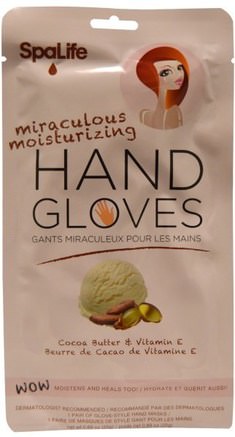 Miraculous Moisturizing Hand Gloves, Cocoa Butter & Vitamin E, 1 Pair of Glove-Style Hand Masks by My Spa Life-Bad, Skönhet, Handkrämer