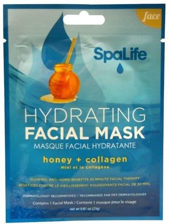 SpaLife, Hydrating Facial Mask, Face, 1 Facial Mask, 0.81 oz (23 g) by My Spa Life-Skönhet, Ansiktsmasker, Arkmaskar