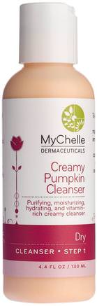 Creamy Pumpkin Cleanser, Dry, Step 1, 4.4 fl oz (130 ml) by MyChelle Dermaceuticals-Skönhet, Ansiktsvård, Ansiktsrengöring