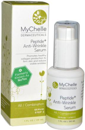 Peptide + Anti-Wrinkle Serum, All / Combination, Serum Step 3, 1 fl oz (30 ml) by MyChelle Dermaceuticals-Bad, Skönhet, Argan, Hyaluronsyrahud