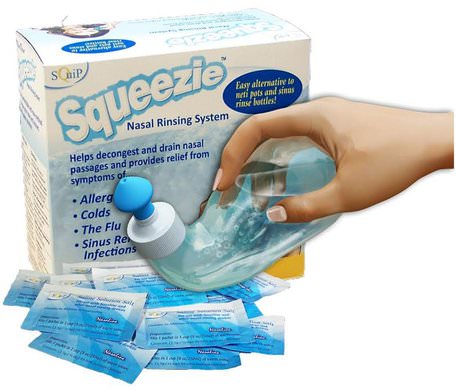 Squip, Squeezie, Nasal Rinsing System, 1 Kit by Nasaline-Hälsa, Nasal Hälsa, Nasal Tvätt, Skurprodukter