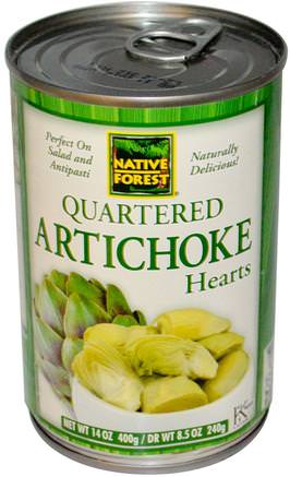 Quartered Artichoke Hearts, 14 oz (400 g) by Native Forest-Hälsa, Kolesterolstöd, Kronärtskocka