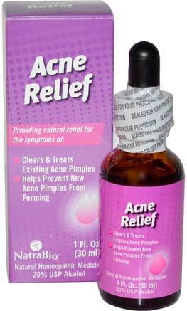 Acne Relief, 1 fl oz (30 ml) by NatraBio-Skönhet, Akne Aktuella Produkter, Akne