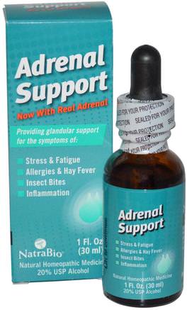 Adrenal Support, 1 fl oz (30 ml) by NatraBio-Kosttillskott, Binjur, Energi