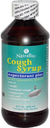 Cough Syrup, Expectorant Plus, 8 fl oz (240 ml) by NatraBio-Hälsa, Kall Influensa Och Viral, Kall Och Influensa, Hostasirap